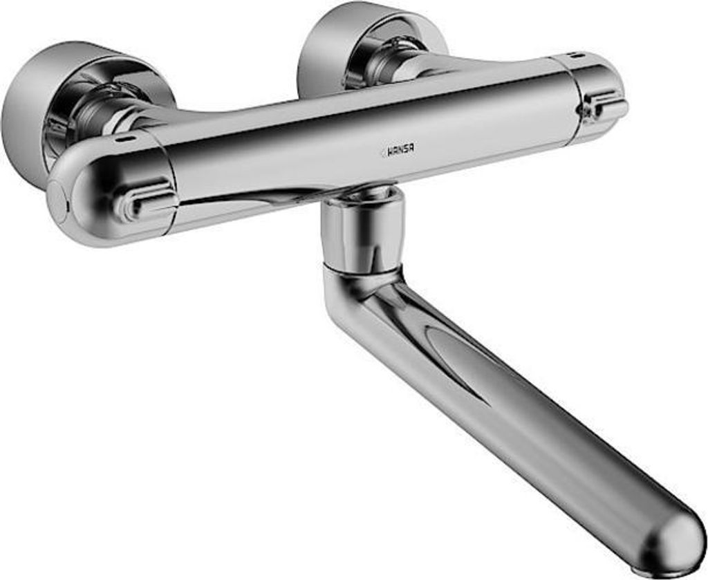 Hansa Wasch-/Spültisch-Thermostat-Wandbatterie HANSACARE DN 15, für Wandaufbau, mit Verbrühschutz verchromt
