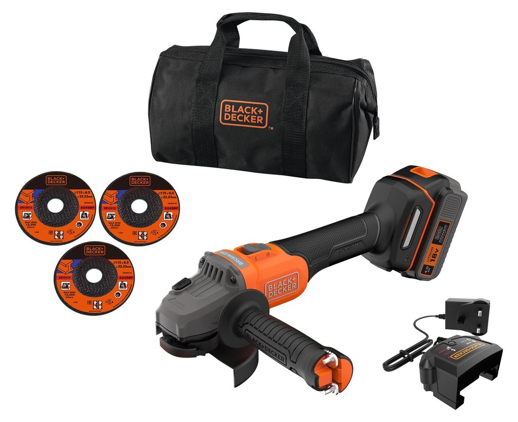 Black+Decker Meuleuse Brushless 18V - 7600 trs/min, 115 mm, Image du produit 