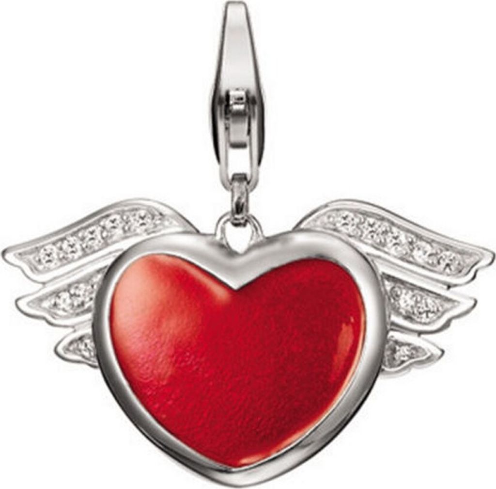 Esprit Damen Charm Silber-Rot HEARTY ANGEL XL ESCH90881A000
