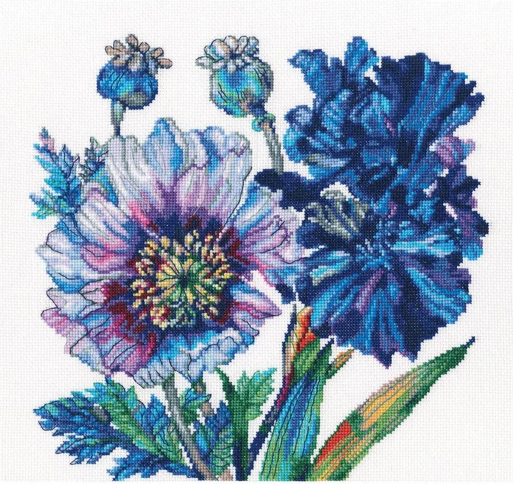 Broderie point de croix compté Chiots et Iris RTO M605 kit de loisirs
