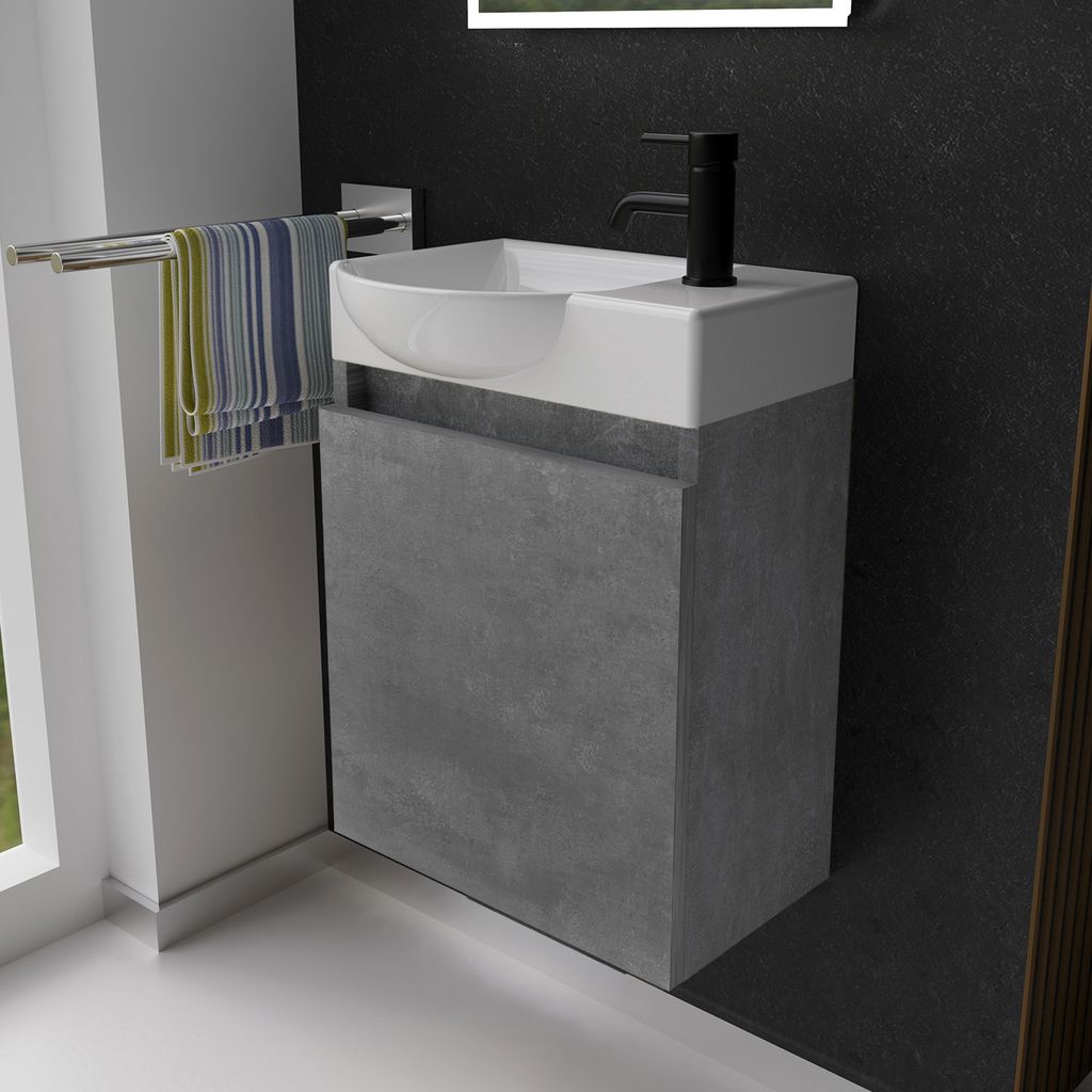 Alpenberger Gäste WC Waschbecken mit Unterschrank | Kleines Produktbild 