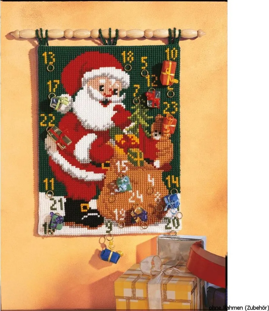 Broderie Noël Facile : Calendrier de l'Avent Tenture au Point de Croix