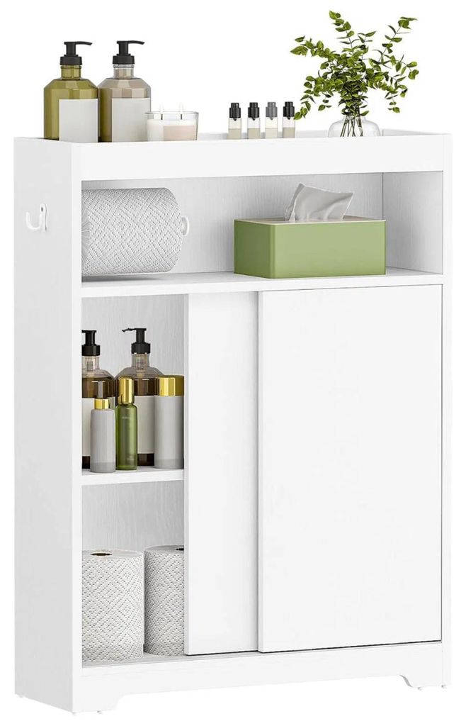 Relaxdays, úzke skrinky, 4 priehradky, držiak na toaletový Obrázok produktu 