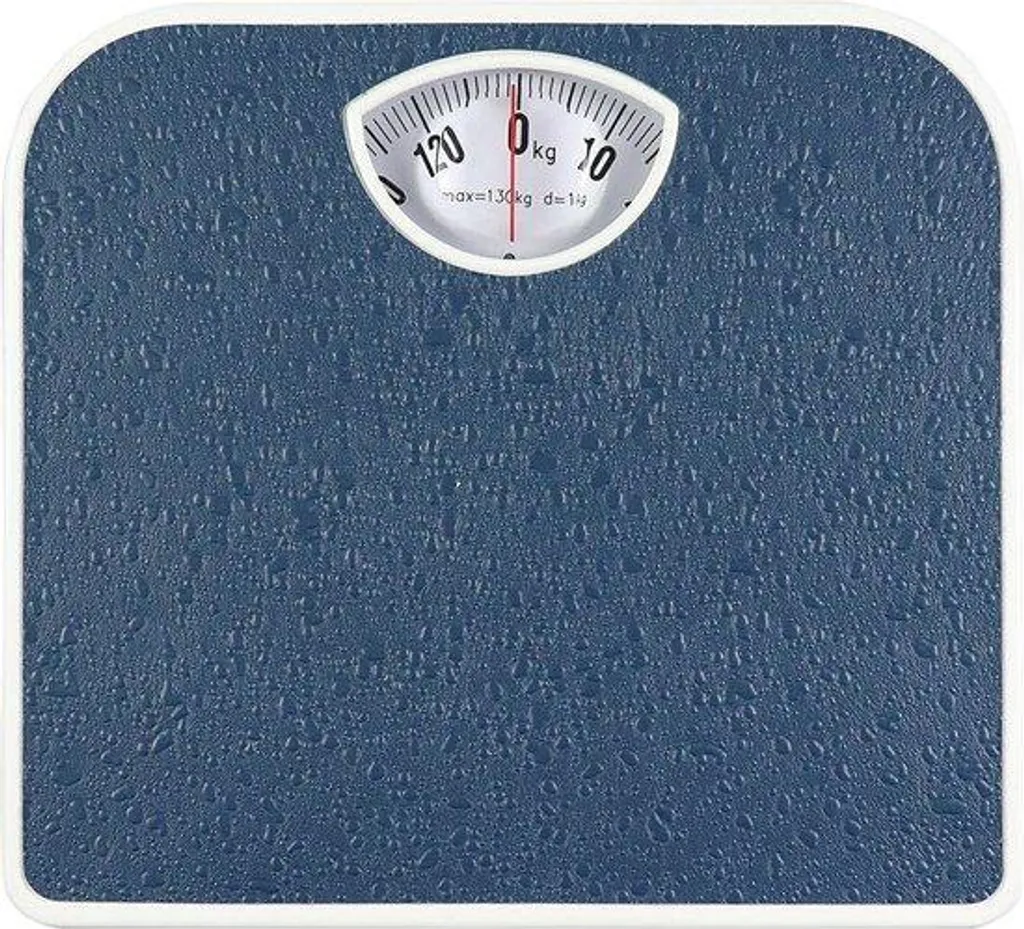 Pèse-personne mécanique bleu sans piles - Balance fiable et durable 130kg