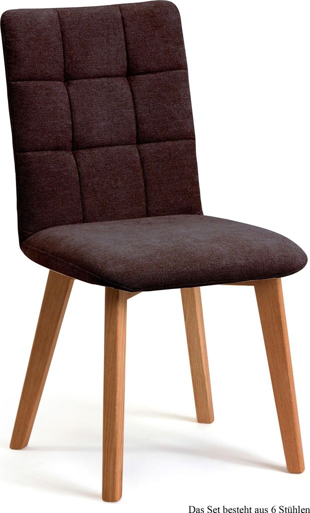 Esszimmerstuhl (6er-Set) Dareen 47x91x60 Eiche geölt/Espresso
