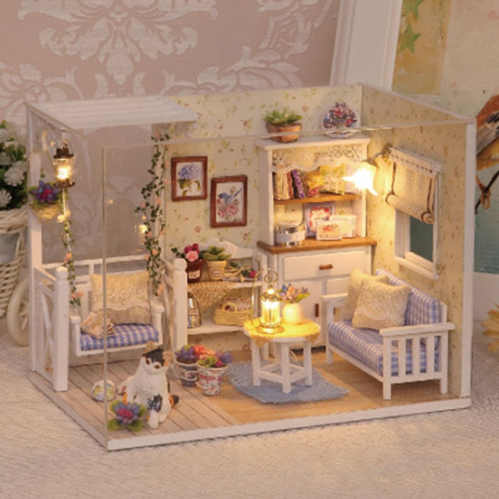 Miniatur Dressing-Spiegel Aus Holz Für Puppenhaus - Ca. 14,7 Cm, Weiß, DIY Zubehör