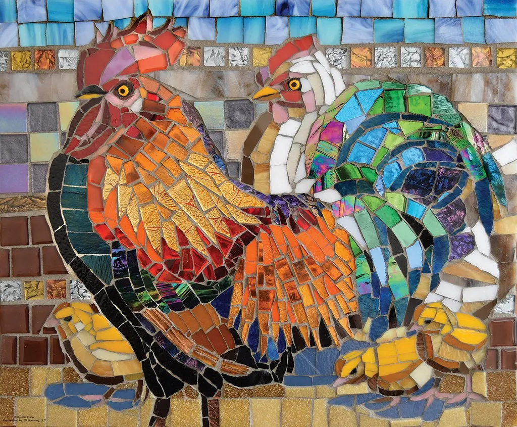 Puzzle 1000 pièces Vitrail Poulets SunsOut - Activité détente pour la maison