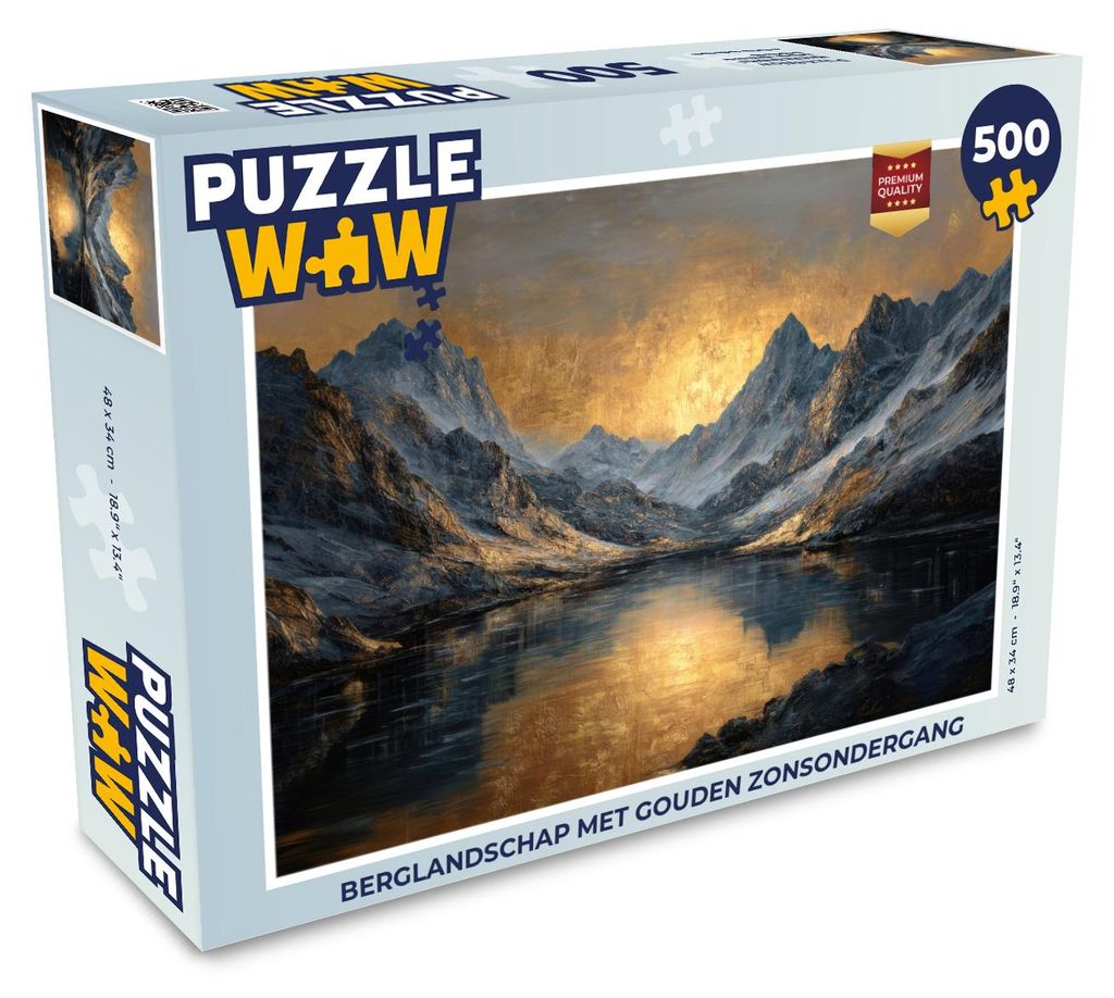 OnlyWow Puzzle 500 Teile Bergkulisse mit goldenem Sonnenuntergang - 500 Teile - Kinder - Selberbauen - Puzzlespiele