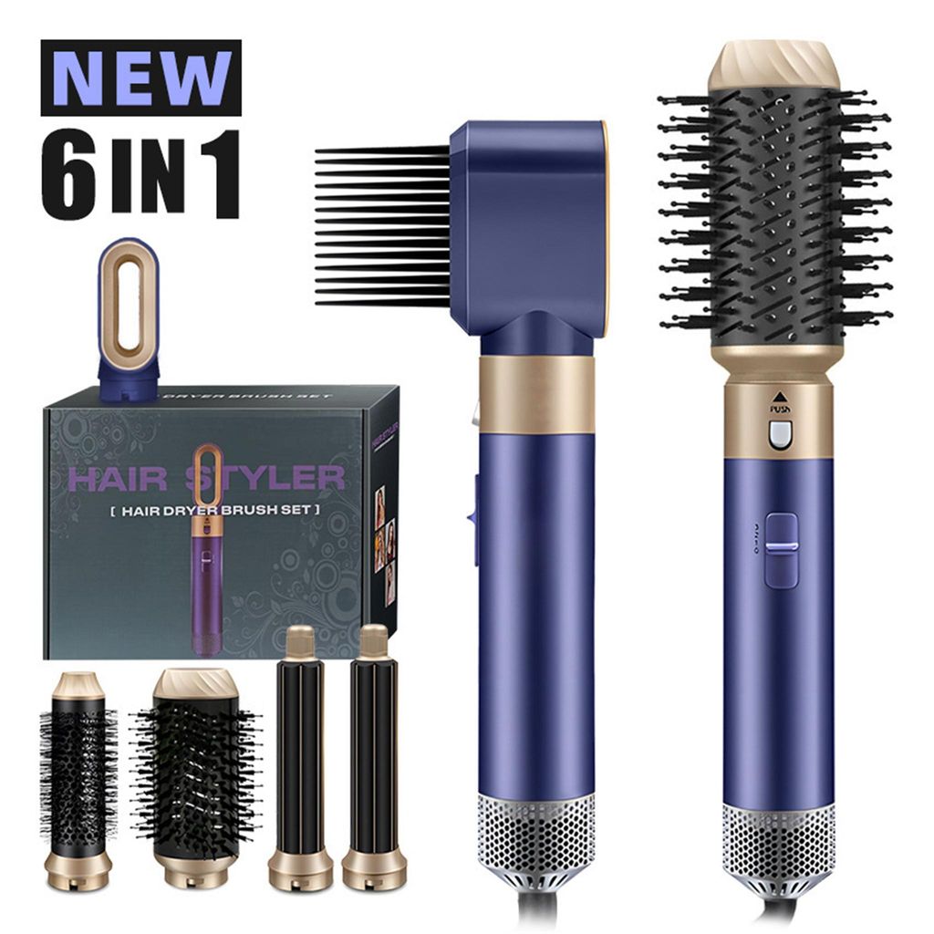 6-in-1-Haartrockner-Bürsten-Set, multifunktionales automatisches Lockenstab-Glätteisen-Haarstyler-Set