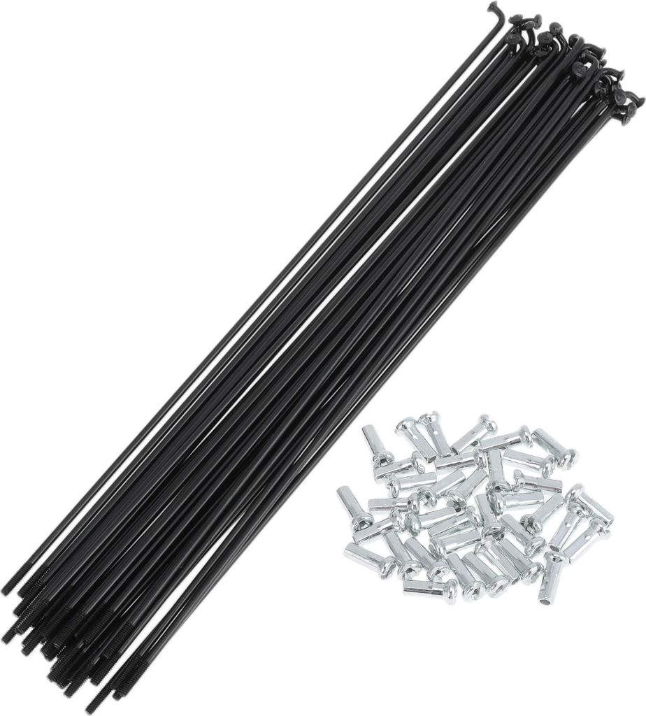 36 Set 14G Fahrradspeichen 197mm Fahrradrad Speichen Kohlenstoffstahl Schwarz
