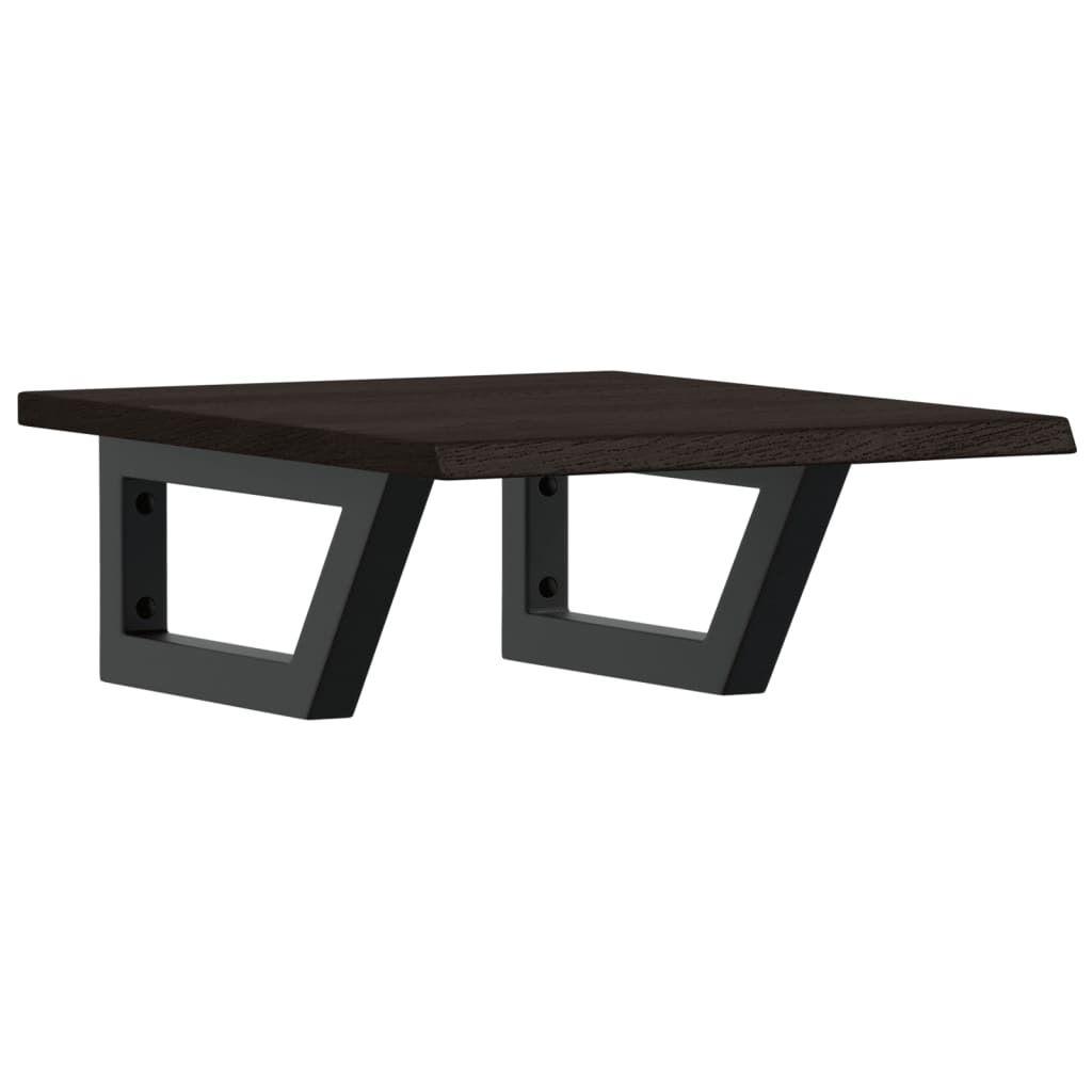 SYFAX Waschtischplatte mit Halterung Stahl und Massivholz Eiche