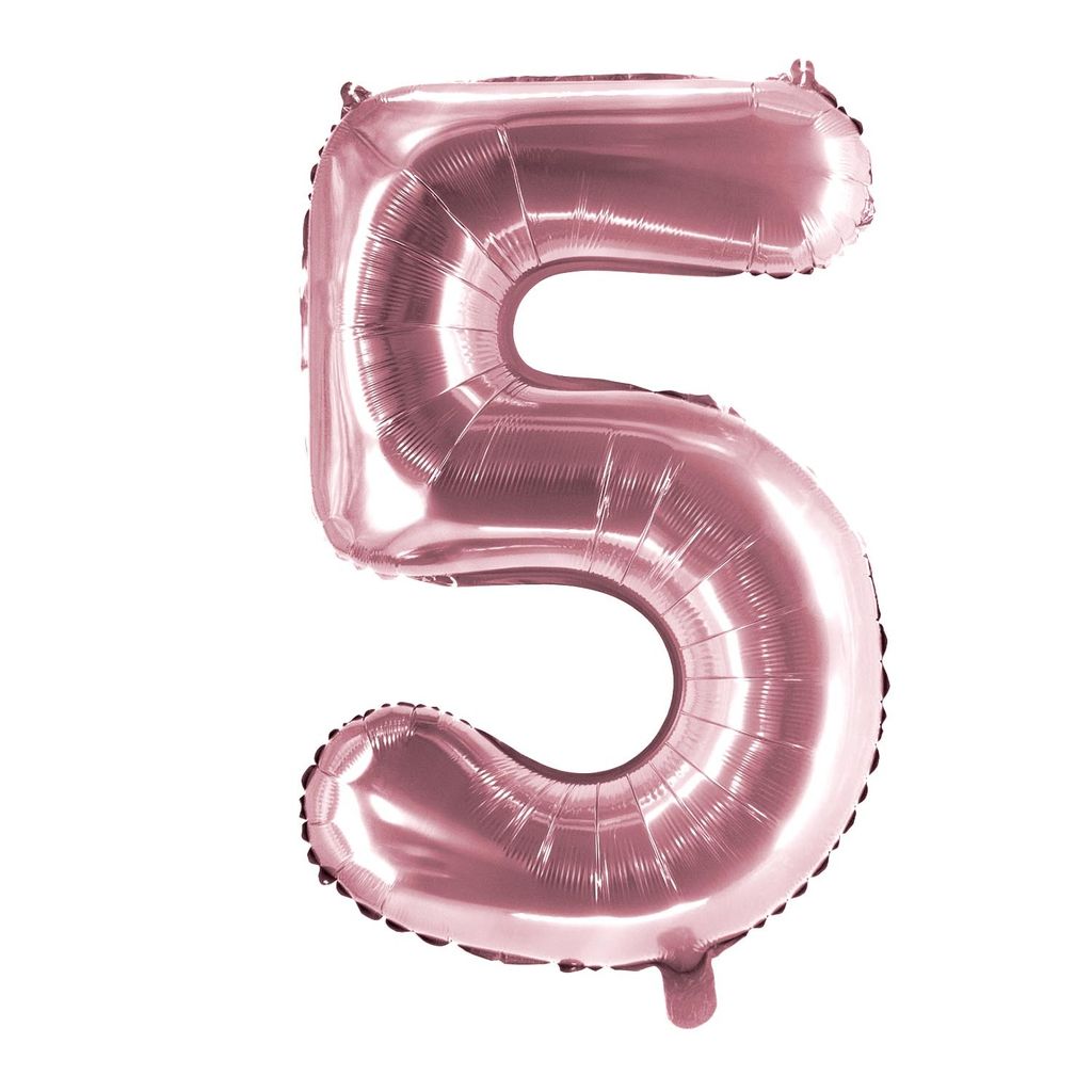 Folienballons Rosé 100cm Zahl 5 Zahlenballon zum 5-ten Produktbild 