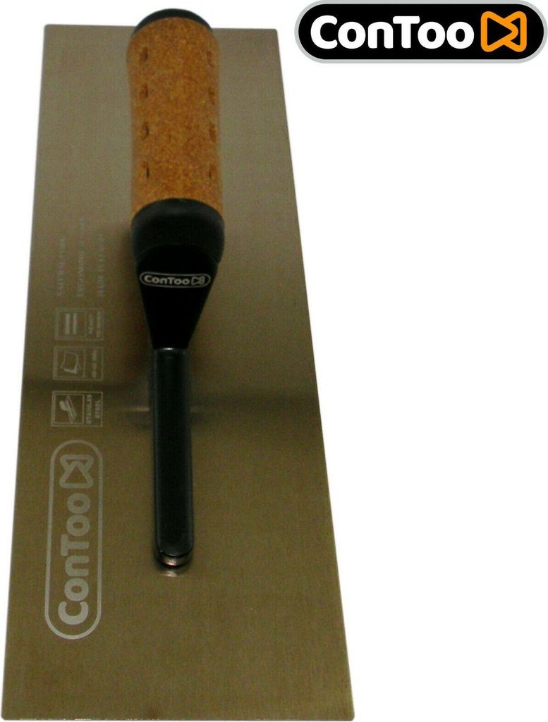 Glättkelle Profi goldener Edelstahl Gipserkelle, Kork Griff 120x355 Super CT099