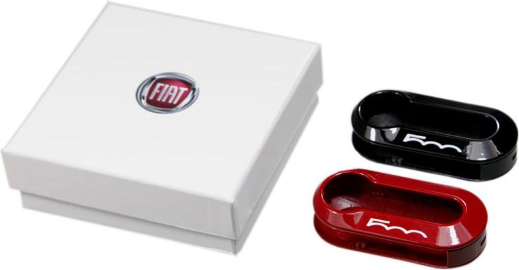 Original Fiat Key Schlüssel Cover Set schwarz + rot Fiat 500 500C OE 50927024