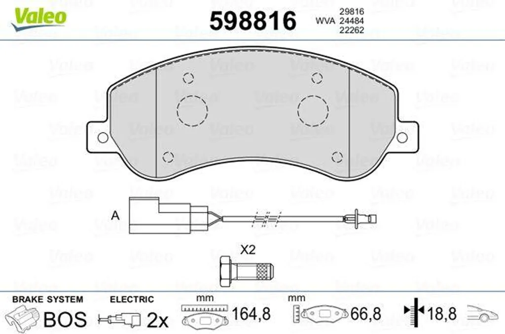 Jeu de plaquettes de frein à disque pour utilitaire Ford Transit OE