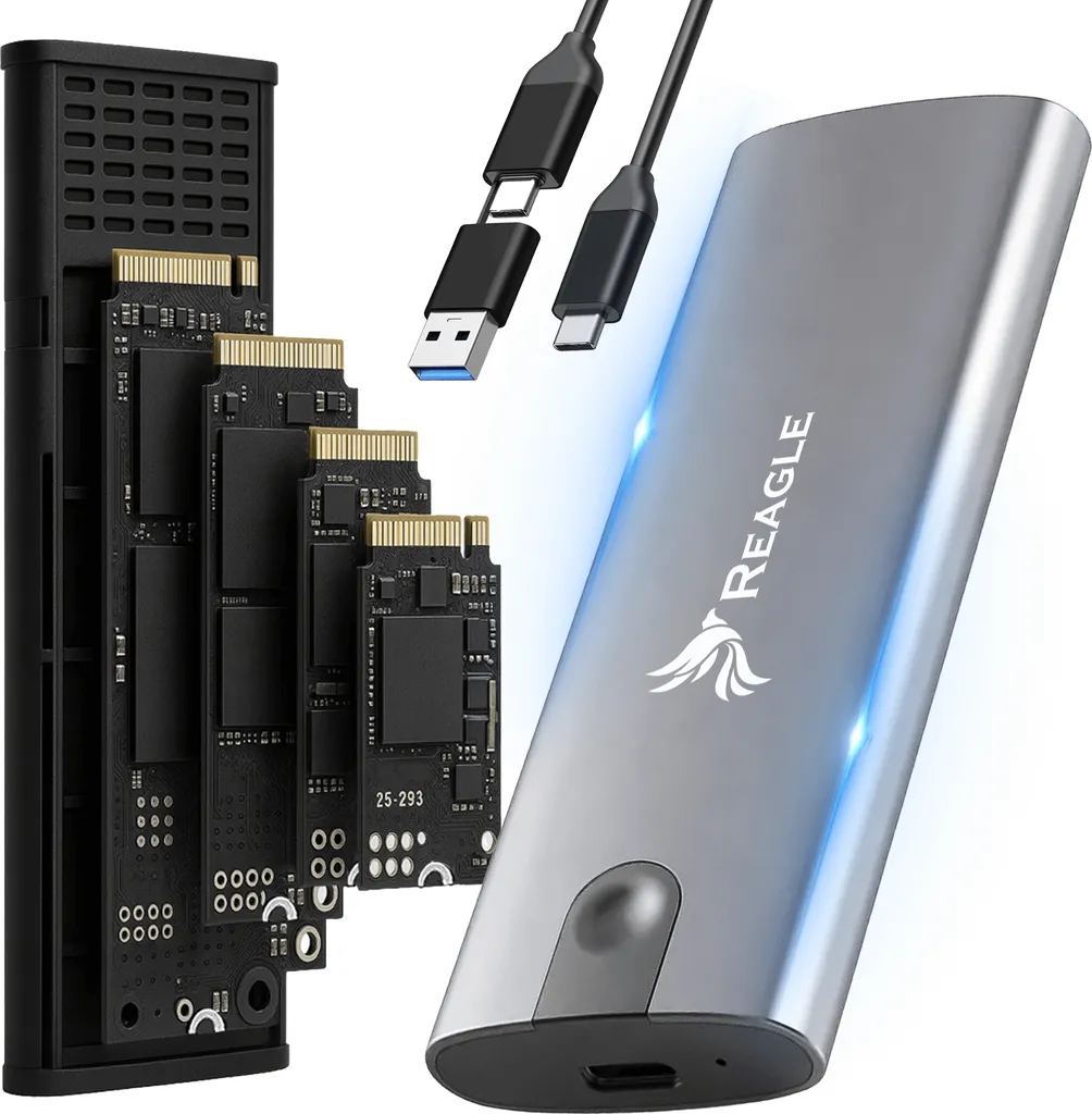 REAGLE NVME SATA PCIe M.2 SSD Enclosure Tasche adattatore USB-C 3.1 M2