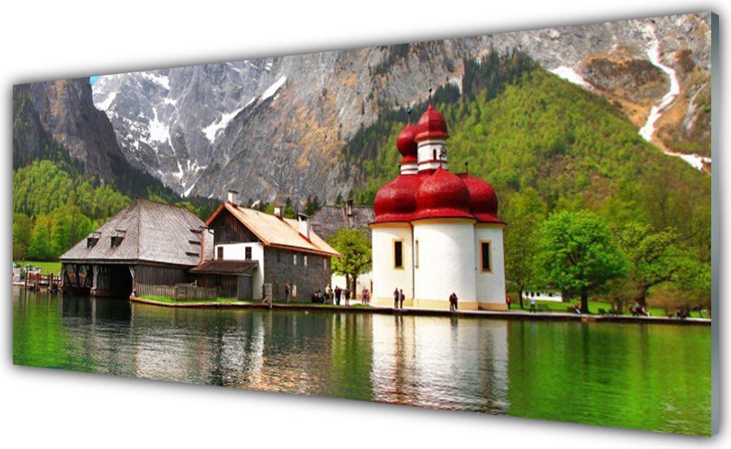 Glasbilder 125x50 Wandbild Druck auf Glas Gebirge Baum Produktbild 