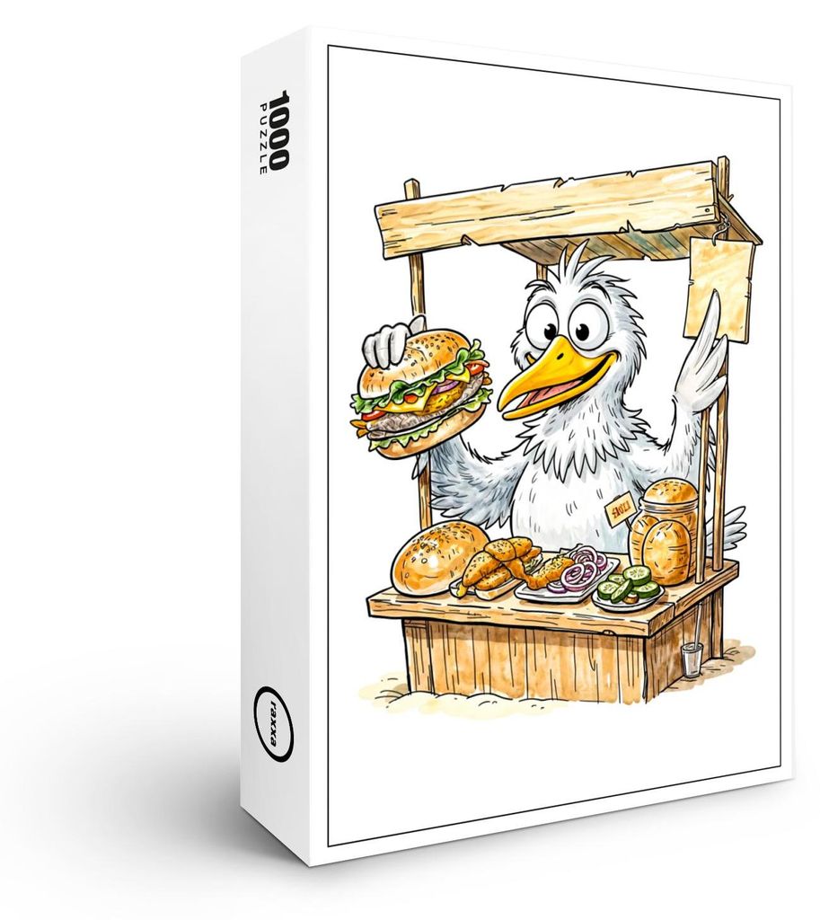 raxxa Premium-Puzzle "Comic Bird at Fish Stand", 1000 Teile