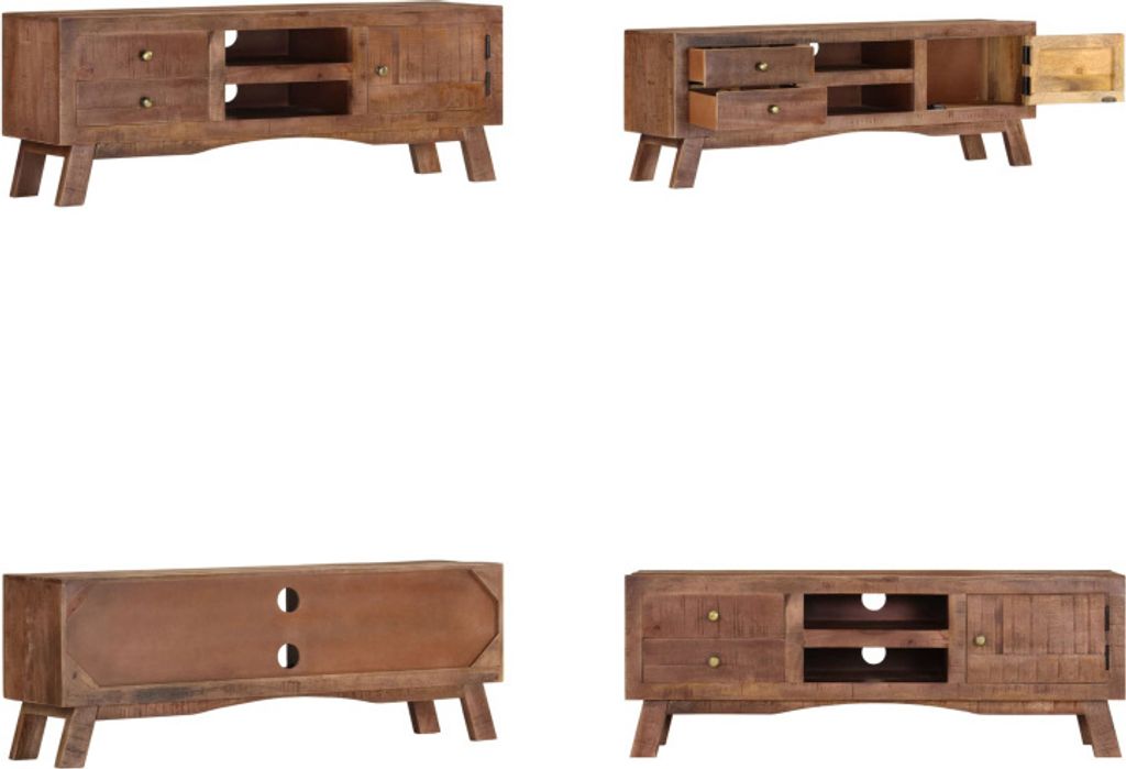 vidaXL TV Schrank 110x30x40 cm Raues Mangoholz - TV-Möbel - TV-Schrank - TV-Schränke - Sideboard