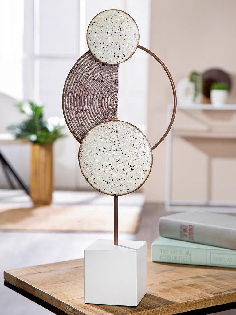 Statue décorative Ermelo métal blanc 49.5cm - Finition sobre et chic - 2