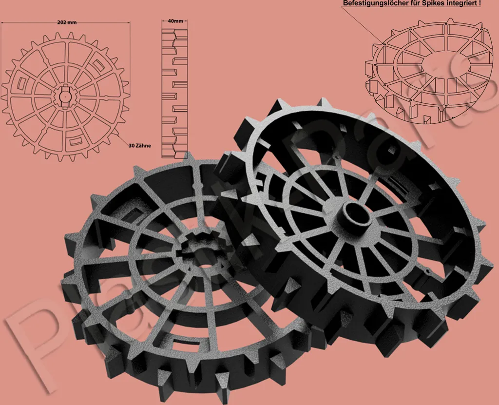 Ruote Motrici Fuoristrada per Worx Landroid WG790E-WG799E - Kit 2 Pezzi - 1