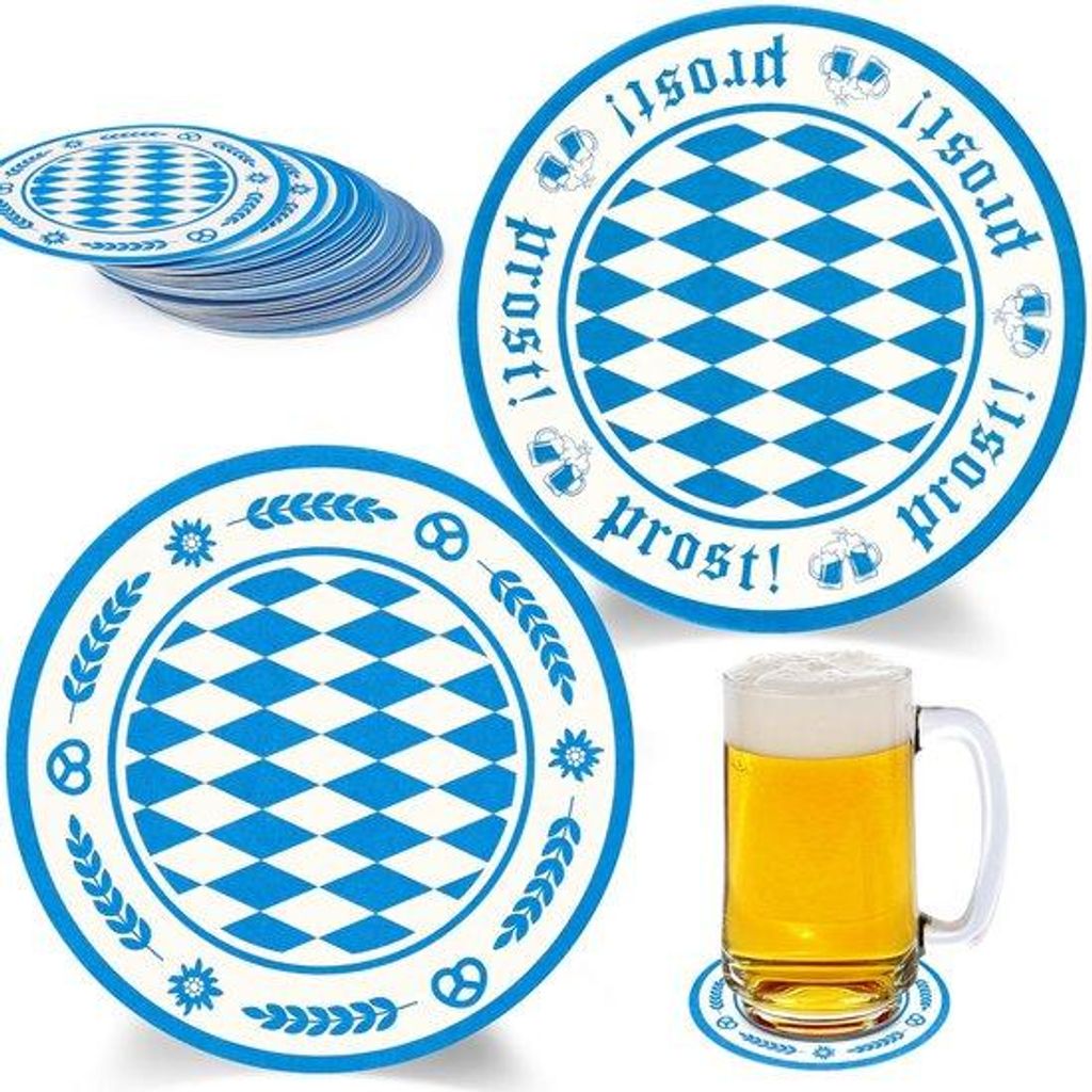 Blaue Weiße Bierdeckel Dekoration 10cm