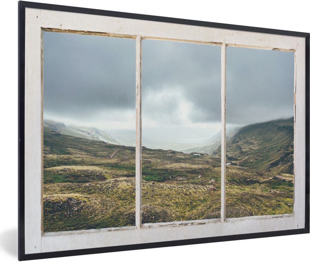 MuchoWow MuchoWow Gerahmtes Poster Durchsichtig - Natur - Grau 30x20 cm - Poster mit zchwarzem Bilderrahmen - Kunstdruck - Bild-Poster