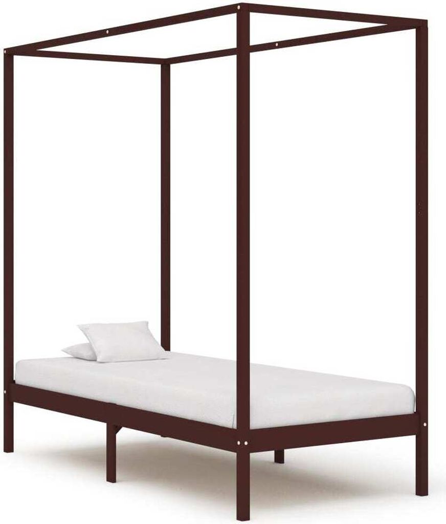 Maison Exclusive - Himmelbett-Gestell Dunkelbraun Produktbild 