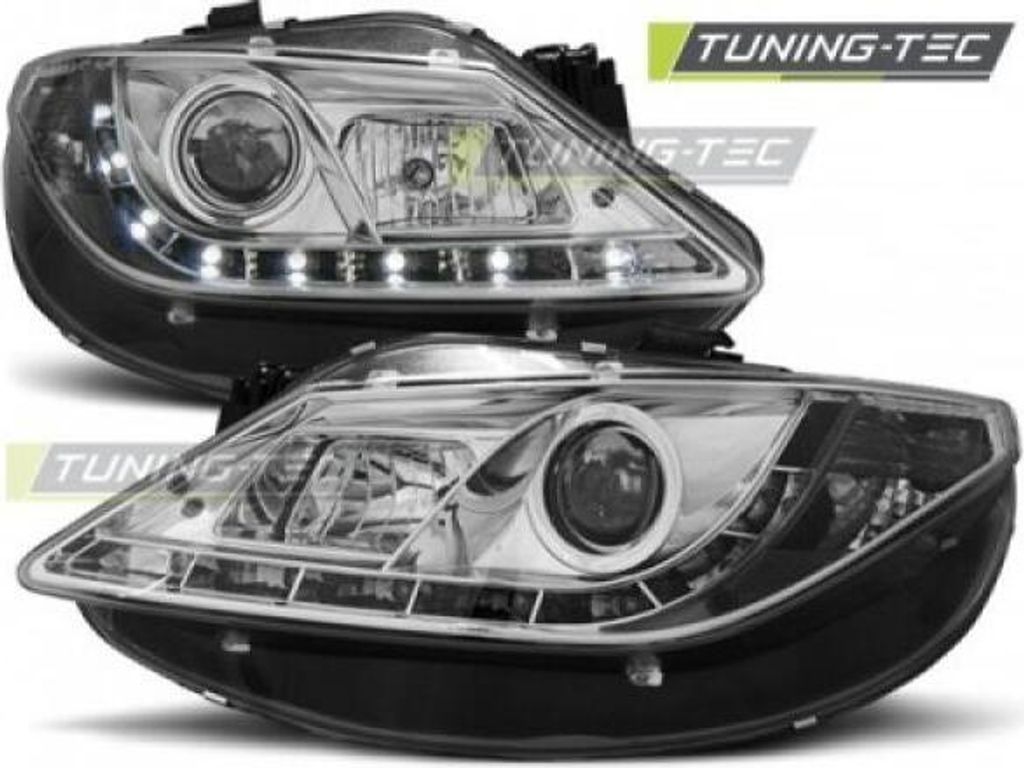 Scheinwerfer LED Tagfahrlicht Optik passend für Seat Ibiza 6J Bj. 08-12 Chrom
