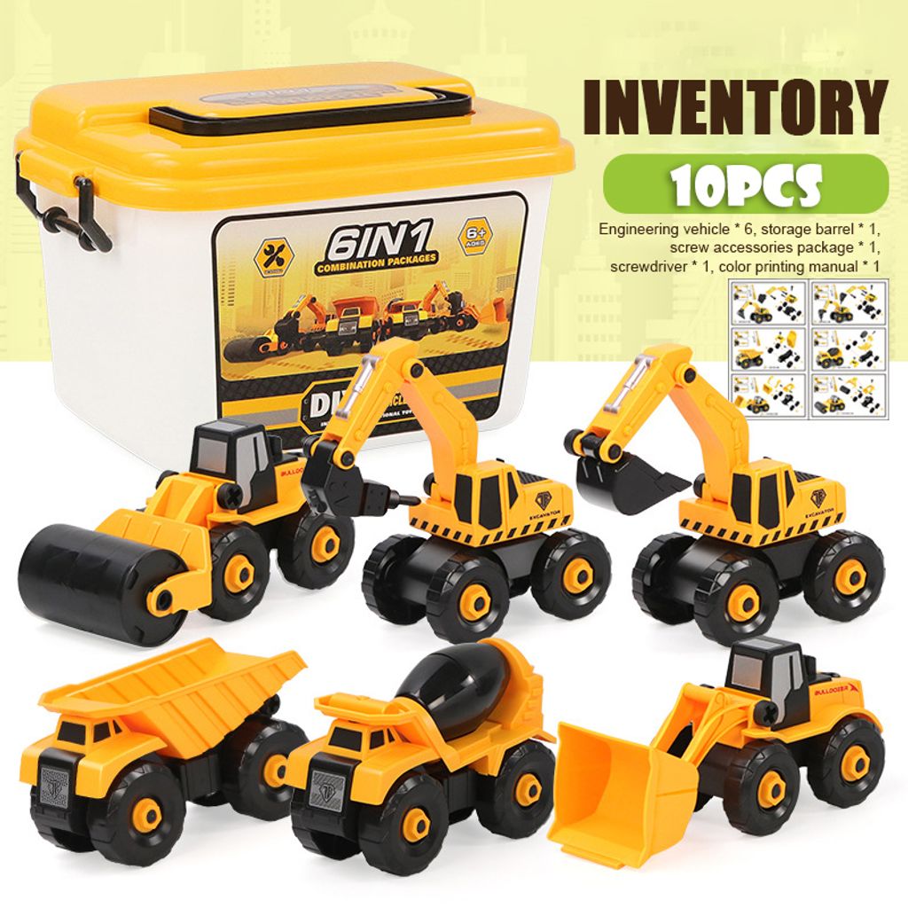 Große BAU & Montage Bagger Spielzeug Bagger Baufahrzeuge Spielzeug für Kinder 