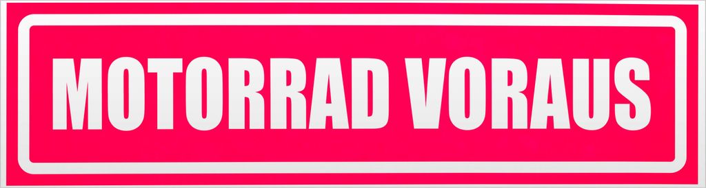 Kiwistar Motorrad voraus Motiv 1 invertiert Magnetschild Schild magnetisch - 60cm Neonpink - Magnetfolie für Auto PKW Kfz