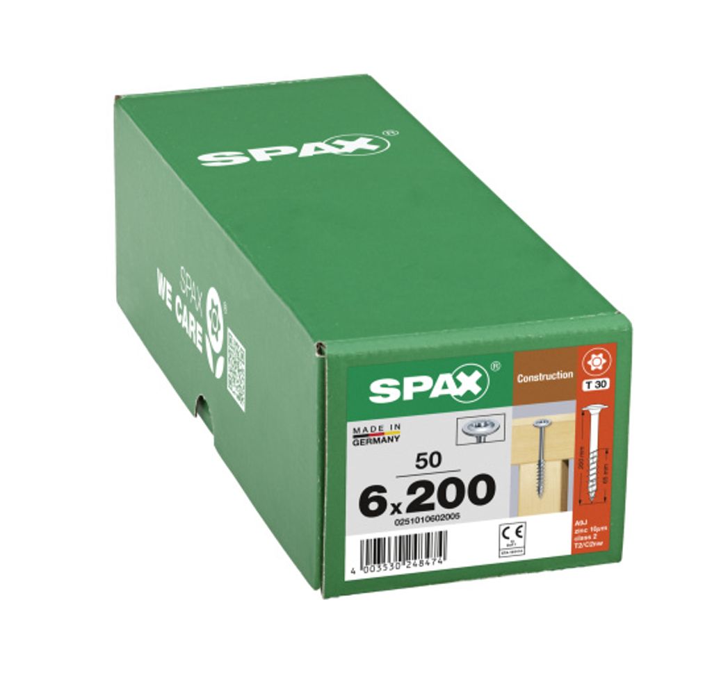 SPAX 251010602005 Tellerschrauben 6 mm 200 mm T-Profil Produktbild 4