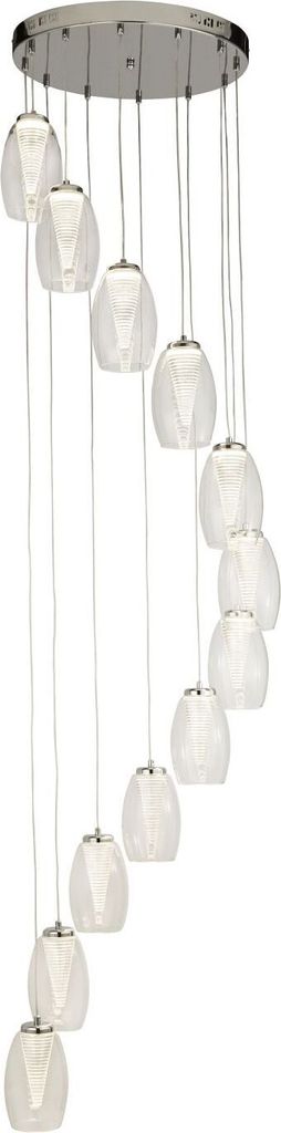 LED Pendelleuchte Metall warmweiß 3000 K 4481 lm rund Ø 52 cm H: max. 200 cm Chrom Modern Hängelampe