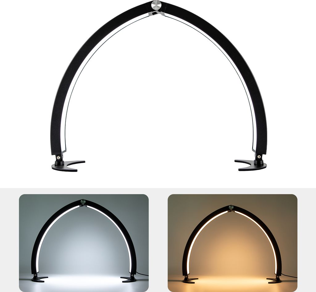 Half Moon Nail Desk Lamp, Schreibtischlampe Half Moon Cometic Makeup Lamp, Kreative Lampen, Schwarz