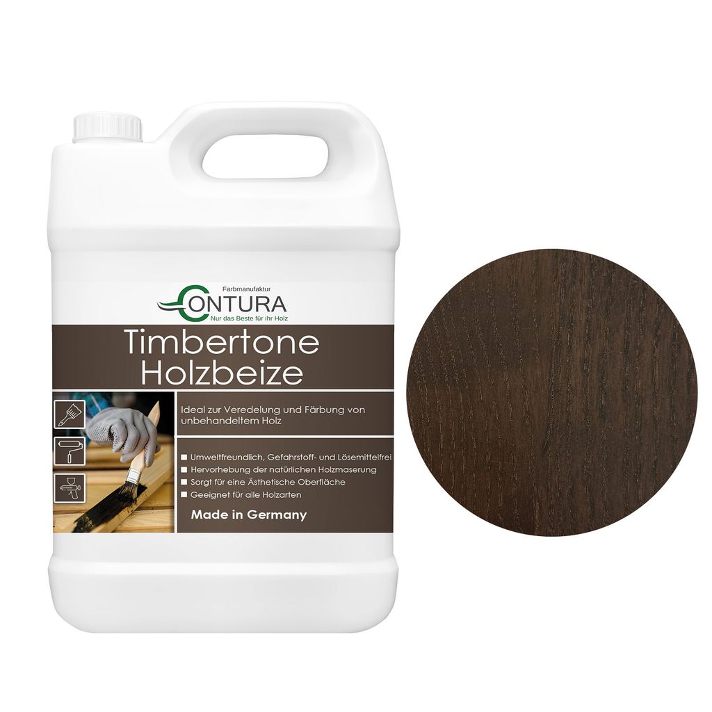 Contura Holzbeize 2,5Liter Holzfarbe Tischler Positiv Beize Holz Farbe Wasserbeize Parkett - Zartbitter
