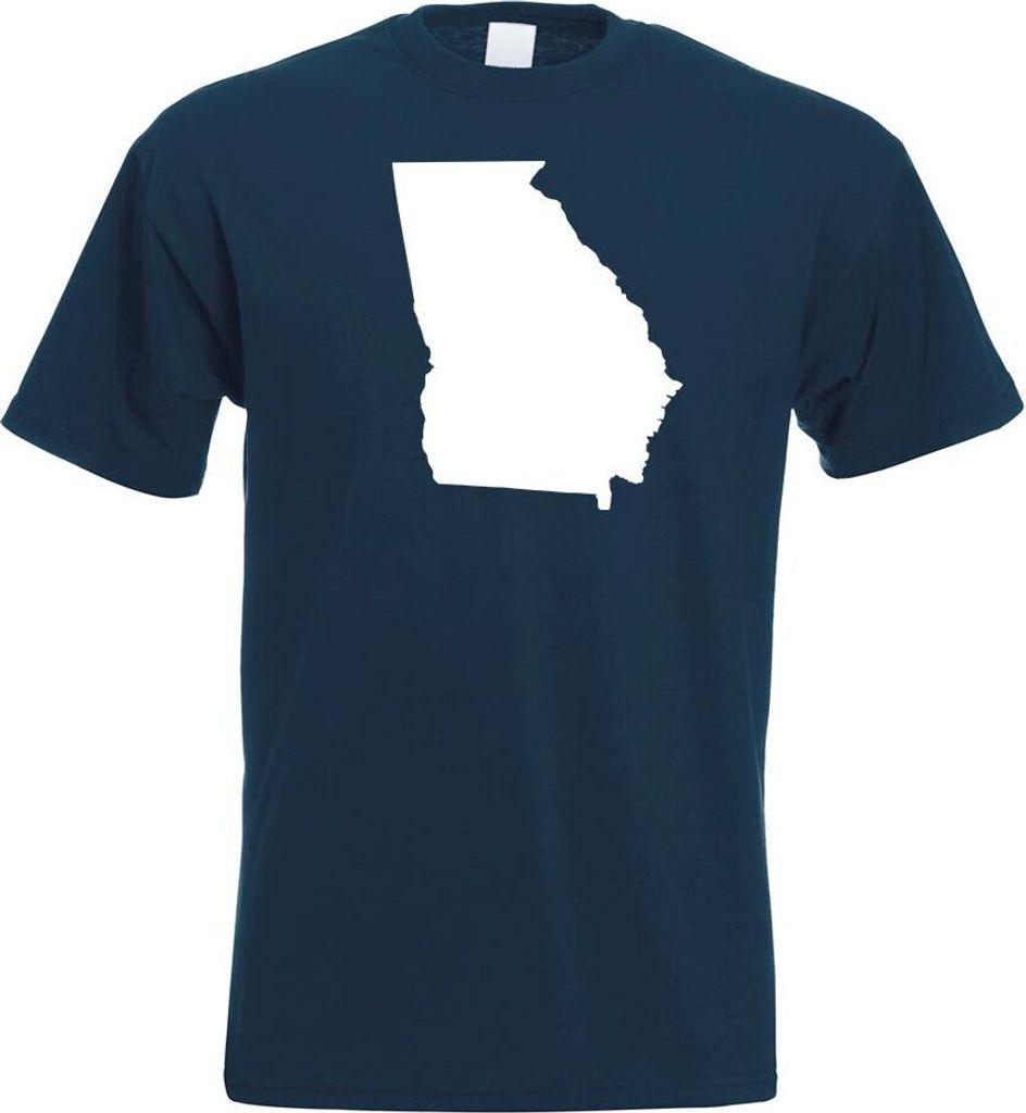 Kiwistar - T-Shirt - Navy - USA - Georgia Atlanta Herren Funshirt Bedruckt Design Sprüche Spruch Motive - mit Motiv Bedruckt - Funshirt Design - S...
