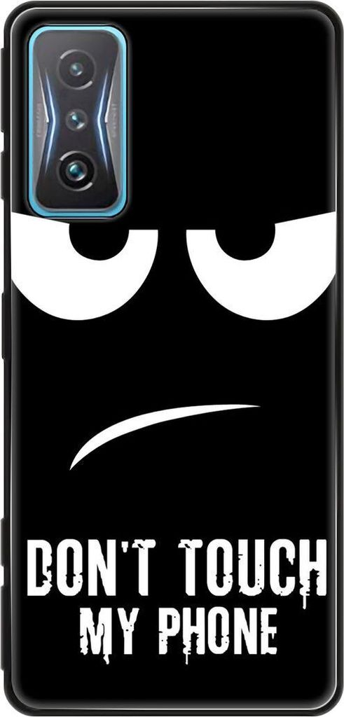 König Design Hülle kompatibel mit Xiaomi Redmi K50 Gaming Kunststoff Soft Handyhülle - Handy Case Dont Touch My Phone Schwarz