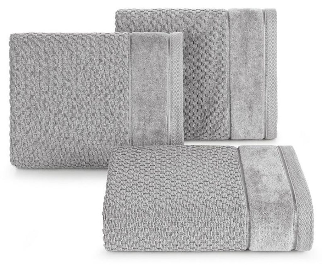 Eurofirany Frida Handtuch 50x90 cm 100% Baumwolle silber Badezimmer Dekoration