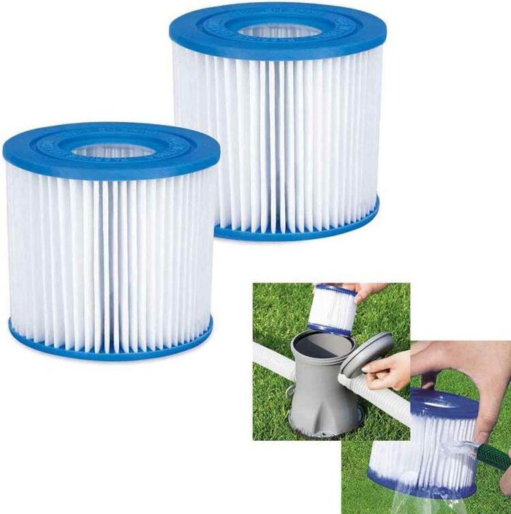 2er Filterkartusche Typ D Ersatz Filter Swimming Pool Produktbild 