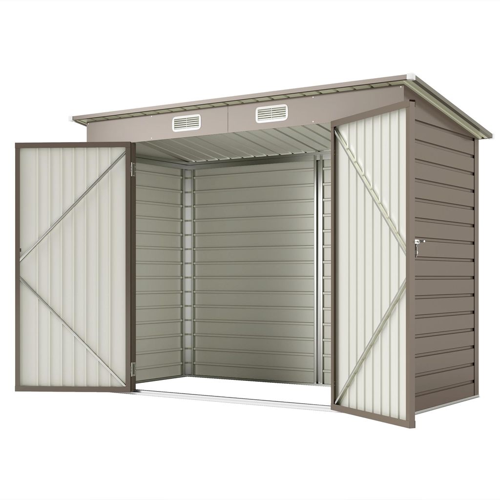 Outsunny metalen tuinhuis, 2,7 m², 249x121x183 cm, tuinhuis Productafbeelding 