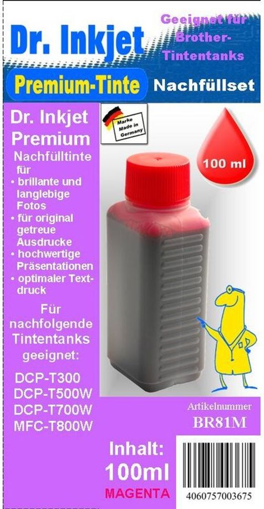 BR81M - Magenta - Dr.Inkjet Premium Nachfülltinte für Brother Drucker