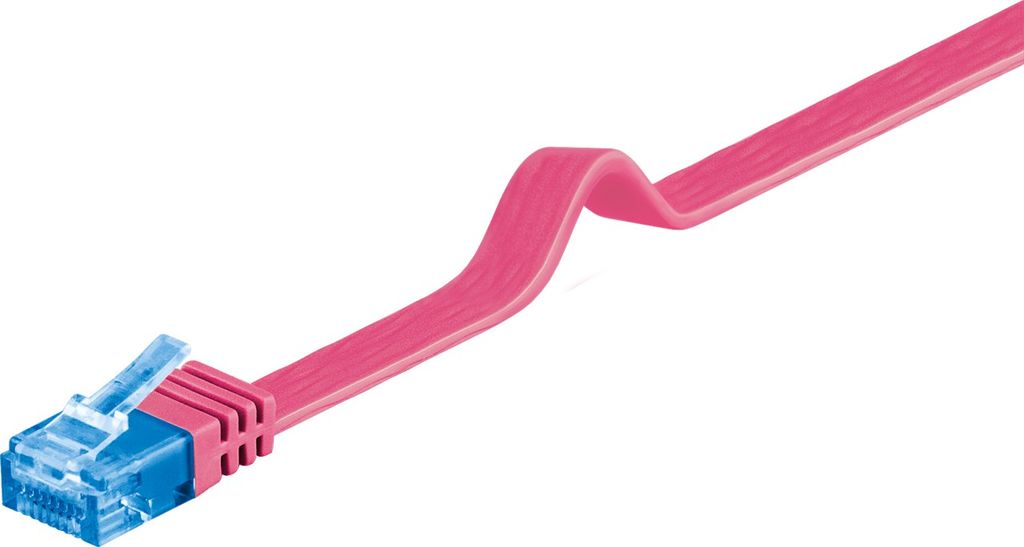 Goobay RJ-45 CAT 6a 0.5m, 0,5 m, Cat6a, U/UTP (UTP), RJ-45, RJ-45, Magenta