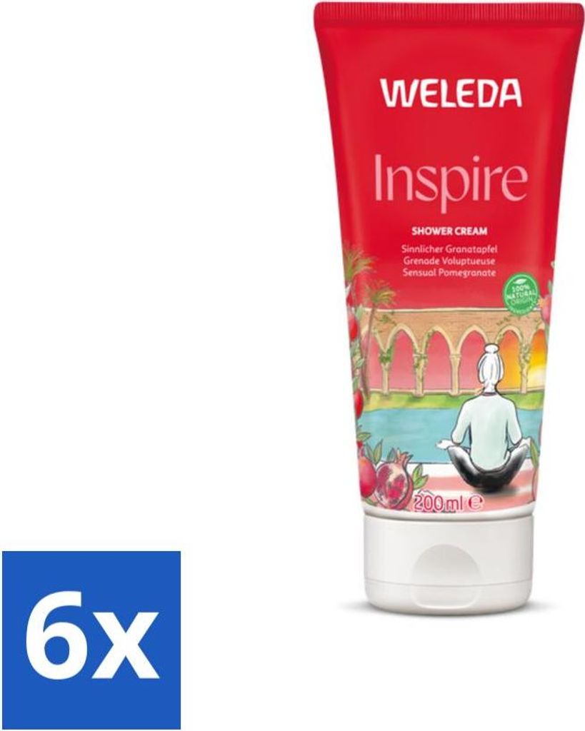 WELEDA - Granada Inspire Duschcreme - Granatapfel - 200 ml - Vorteilspack - 6 Stücke
