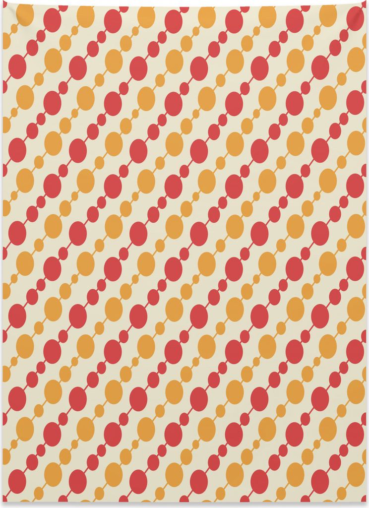 Abakuhaus Retro Wandteppich, Große kleine Punktkette aus Weiches Mikrofaser Stoff Kein Verblassen Klare Farben Waschbar, 110 x 150 cm, Ringelblume...