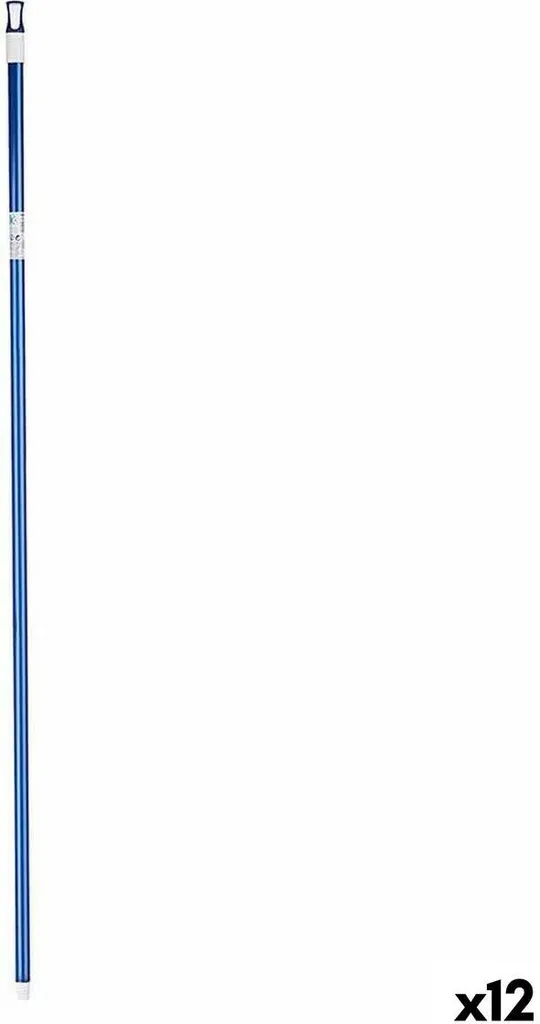 Set 12 Manici Scopa Metallo Blu 130cm | Attacco Universale Robusto