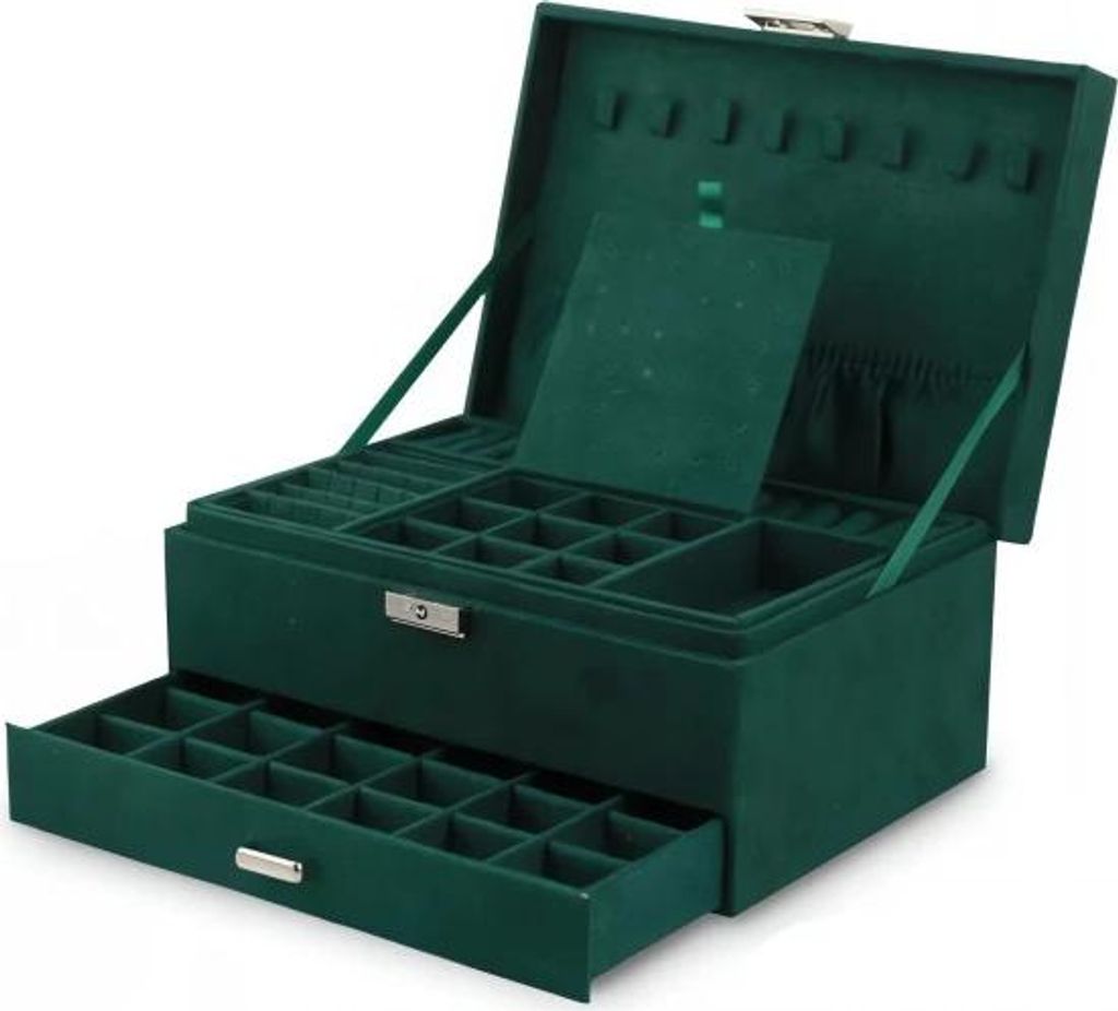 Soulima 21954 Sieradendoos, organizer voor sieraden, groen Productafbeelding 