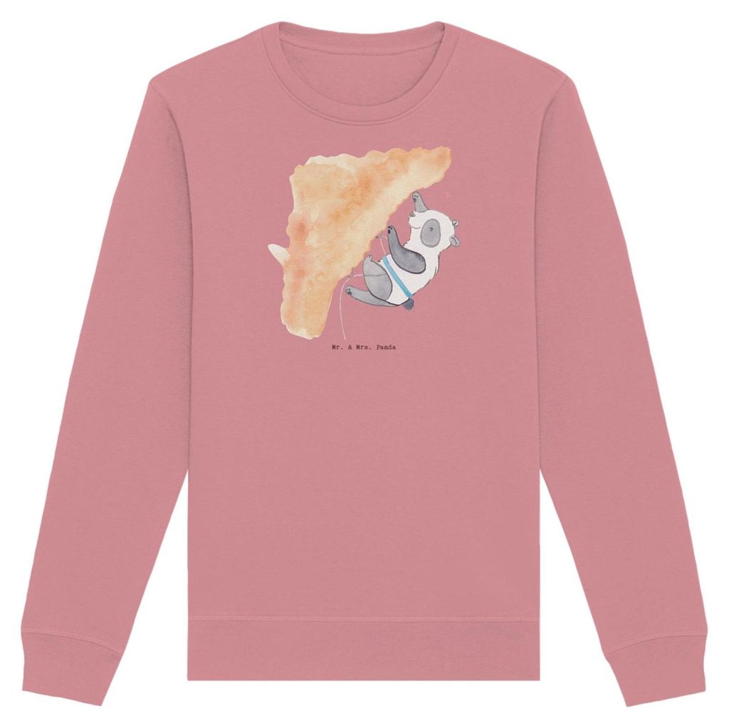 Mr. & Mrs. Panda Baumwoll Pullover Panda Klettern Größe L - Canyon Pink - Geschenk, Sweatshirt, Kletterhalle, Pulli, Bouldern, Klettersport, Sweater