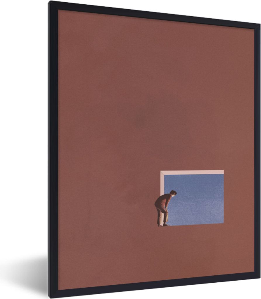 MuchoWow Gerahmtes Poster Mensch - Jahrgang - Design 30x40 cm - Poster mit Schwarzem Bilderrahmen Wandposter Rahmen Foto Bilder - Wanddeko - Kuns...