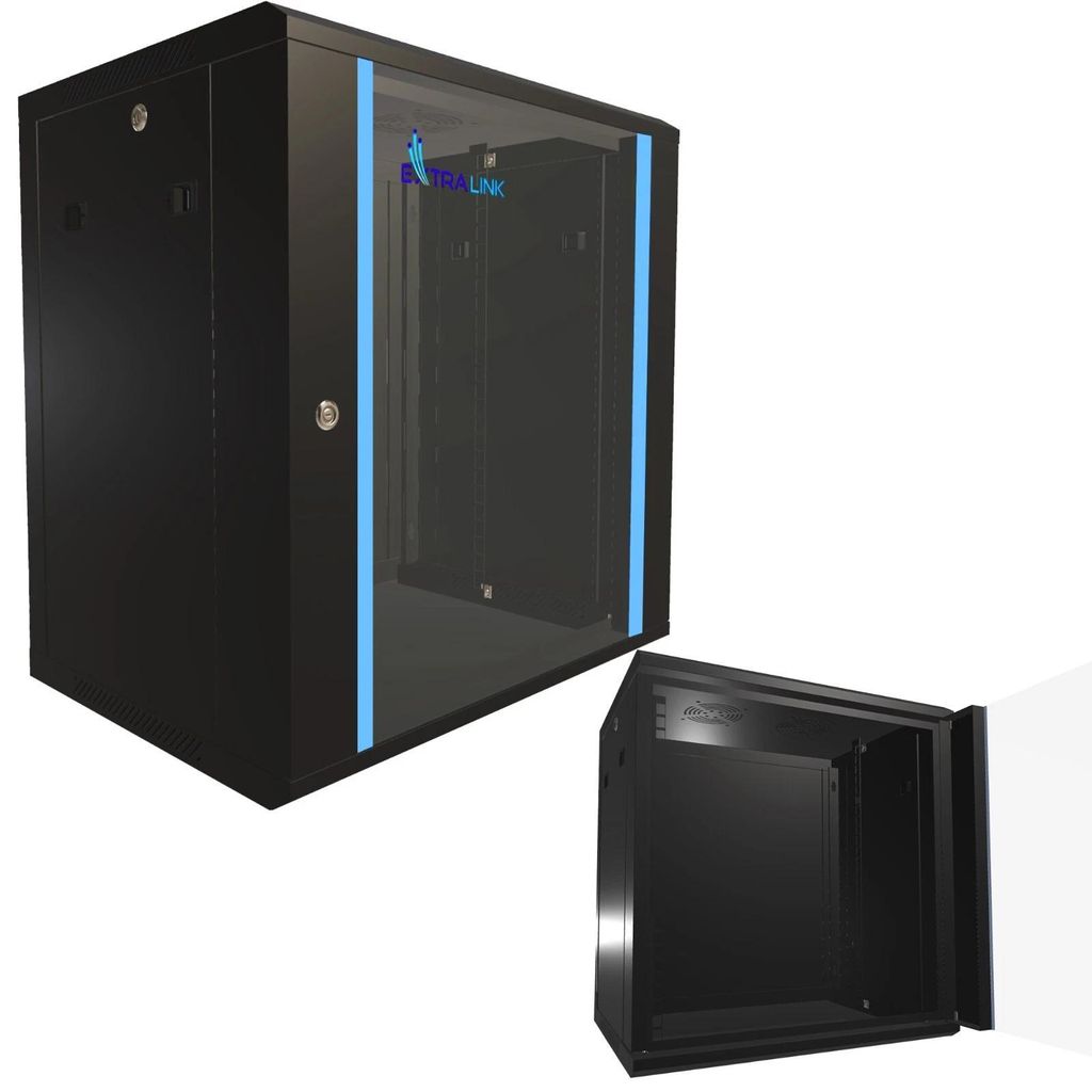 Extralink 12U 600x450 Black | Rack cabinet | wall-mounted Zdjęcie produktu 