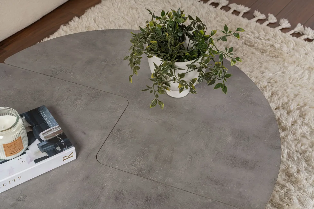 Skye Decor Moira Table Basse Carrée Gris Béton en Mélamine 90x90 cm - 6